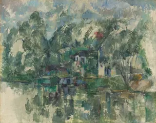 At the Water's Edge, by Paul Cézanne, oil, 1890