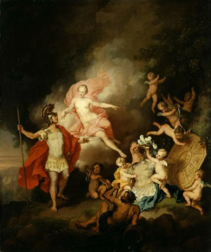 Venus hands over to Aeneas the armour forged by Vulcan, detail