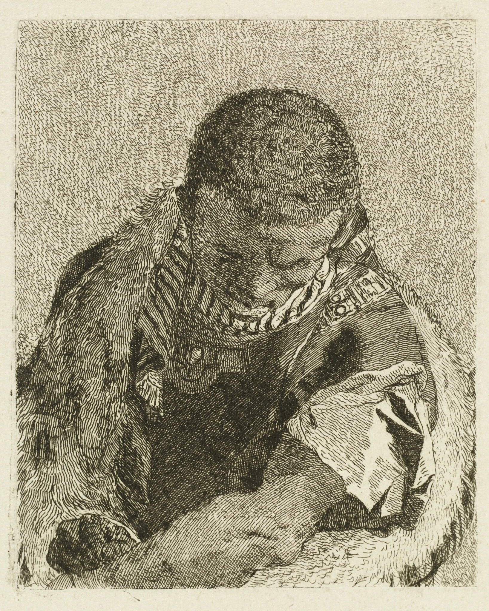 Head of a Moor Bending Forward, detail