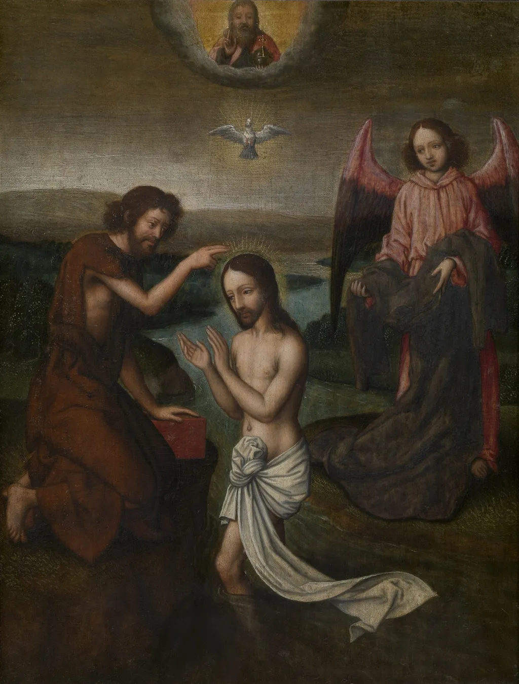 The Baptism of Christ, by Marcellus Coffermans, oil, 1563