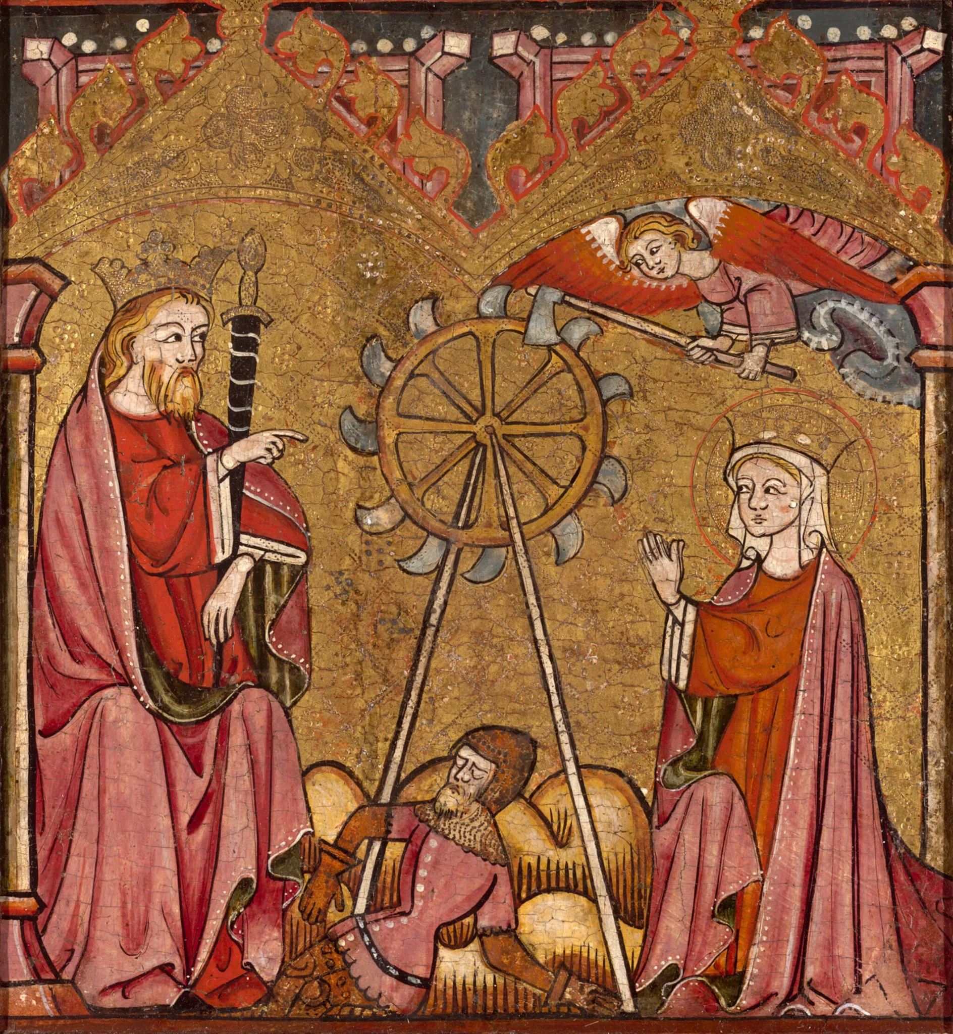 Saint Catherine Delivered from the Wheel, detail