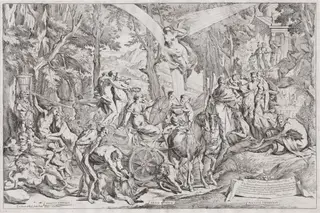 The Triumph of Painting on Parnassus, by Pietro Testa, ink, 1646