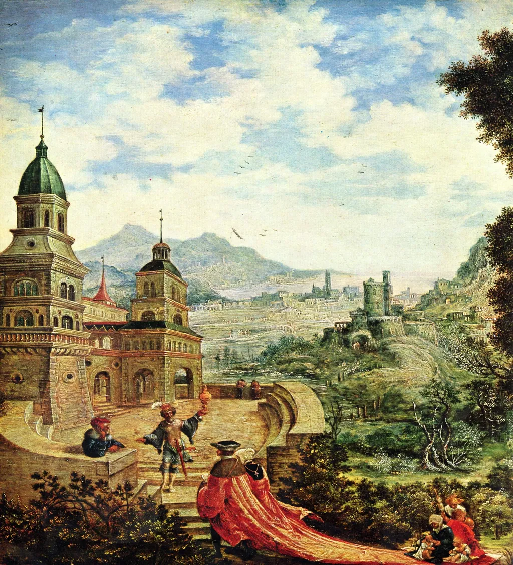 Begging Sits on Pride's Train, by Albrecht Altdorfer, oil, 1531