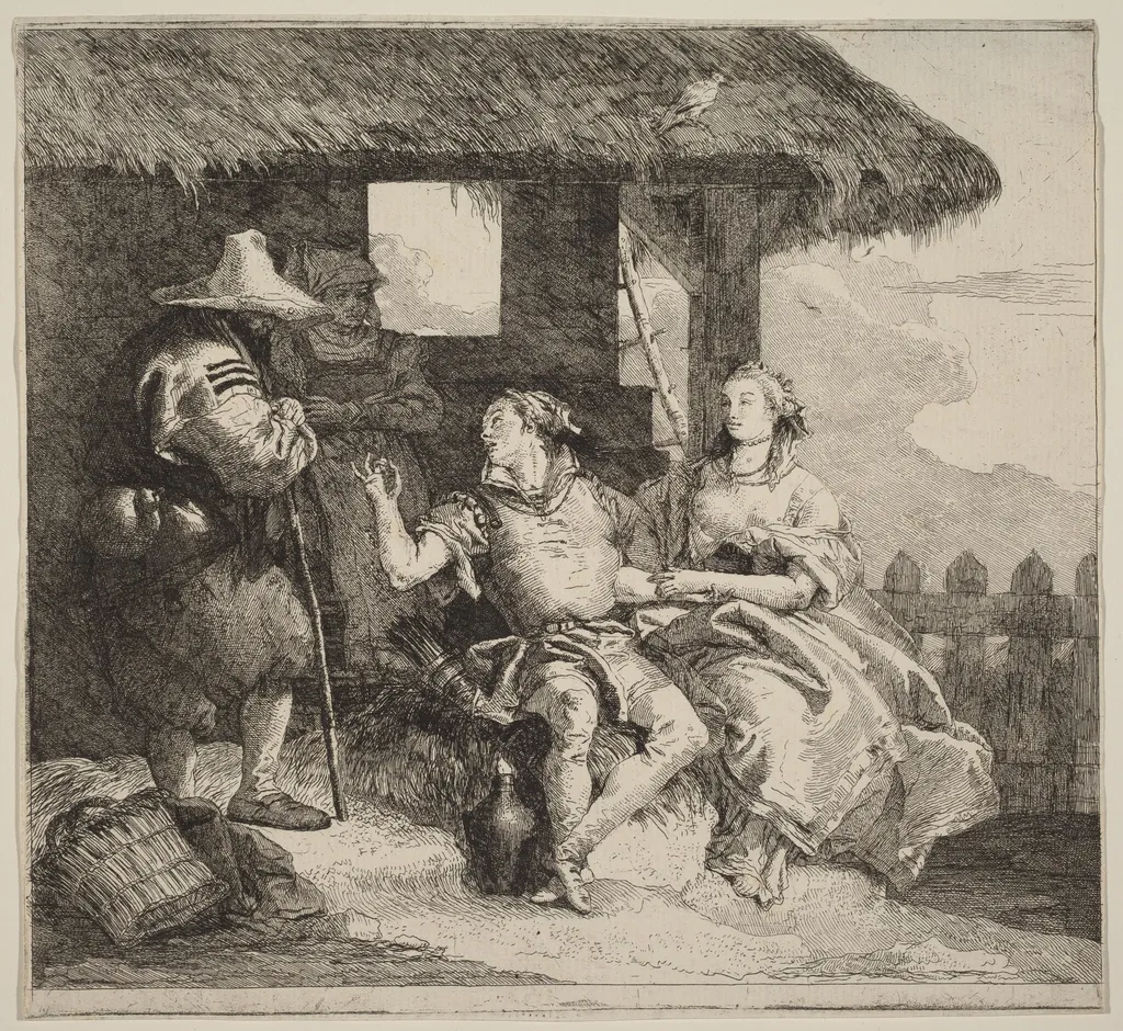 The Marriage of Angelica and Medoro, by Giovanni Domenico Tiepolo, ink, 1766