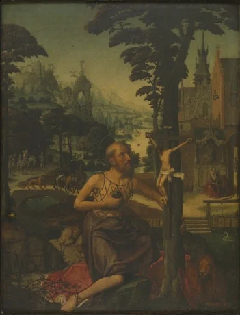 De H. Hieronymus in de wildernis, detail