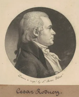 Caesar Augustus Rodney, by Charles B. J. Févret de Saint-Mémin, ink, 1800
