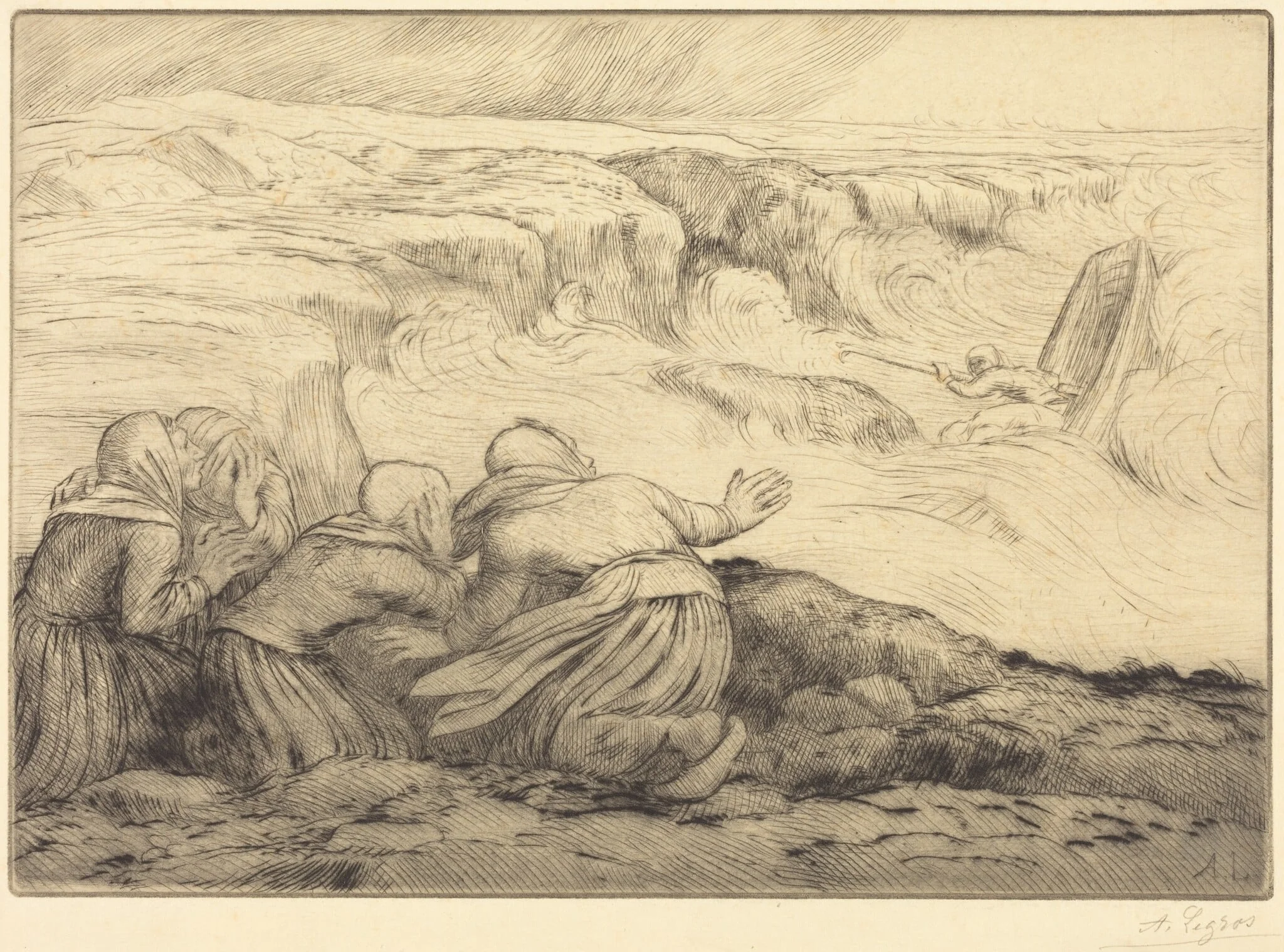 Small Boat in Peril (Barque en peril), detail