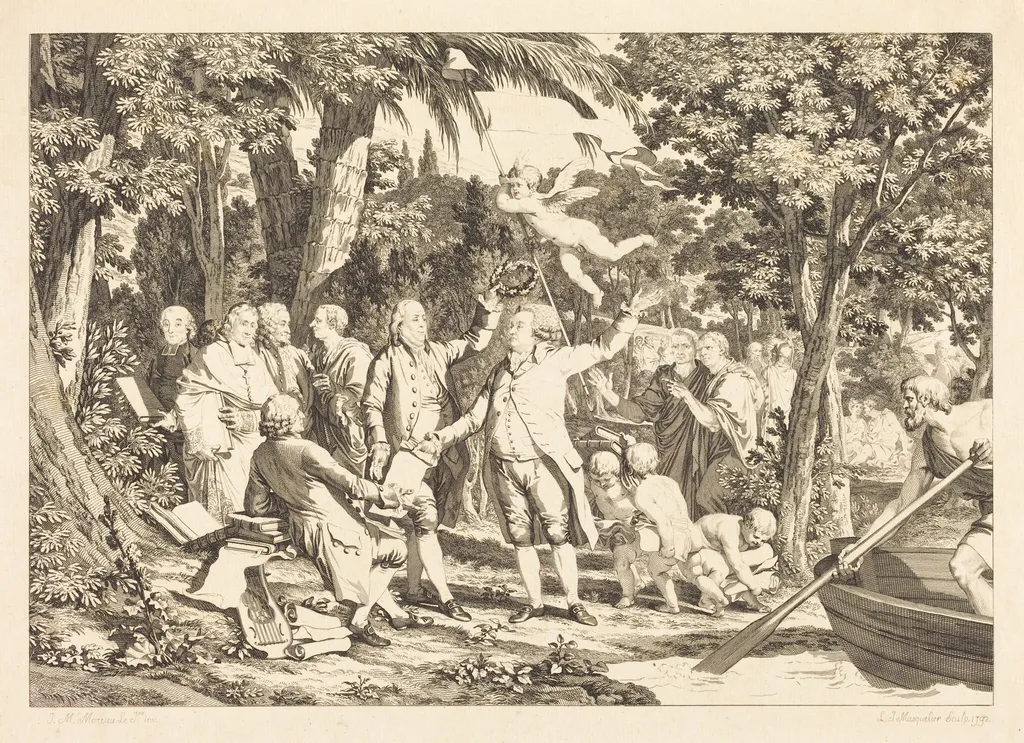 Mirabeau arrive aux Champs-Élisées, by Louis-Joseph Masquelier, ink, 1792
