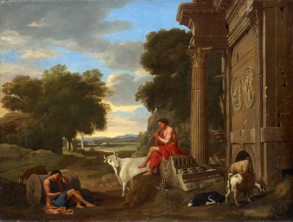 Mercury and Argus, by Jean Lemaire, oil, 1638