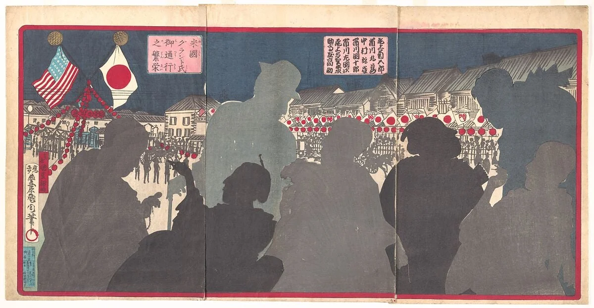 米国グラント氏御通行之繁栄|Splendor of the Procession of General Grant from America (Beikoku Guranto-shi go tsūkō no han'ei), detail