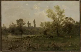 Landscape, by Zygmunt Sidorowicz, oil, 1874