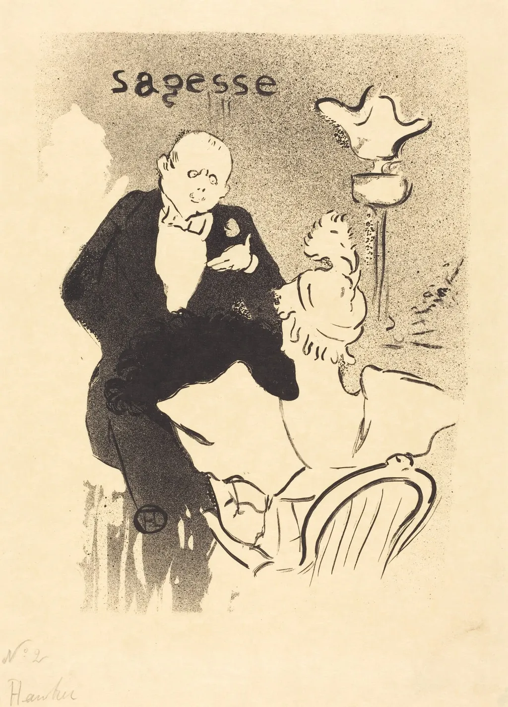 Wisdom (Sagesse), by Henri de Toulouse-Lautrec, ink, 1893