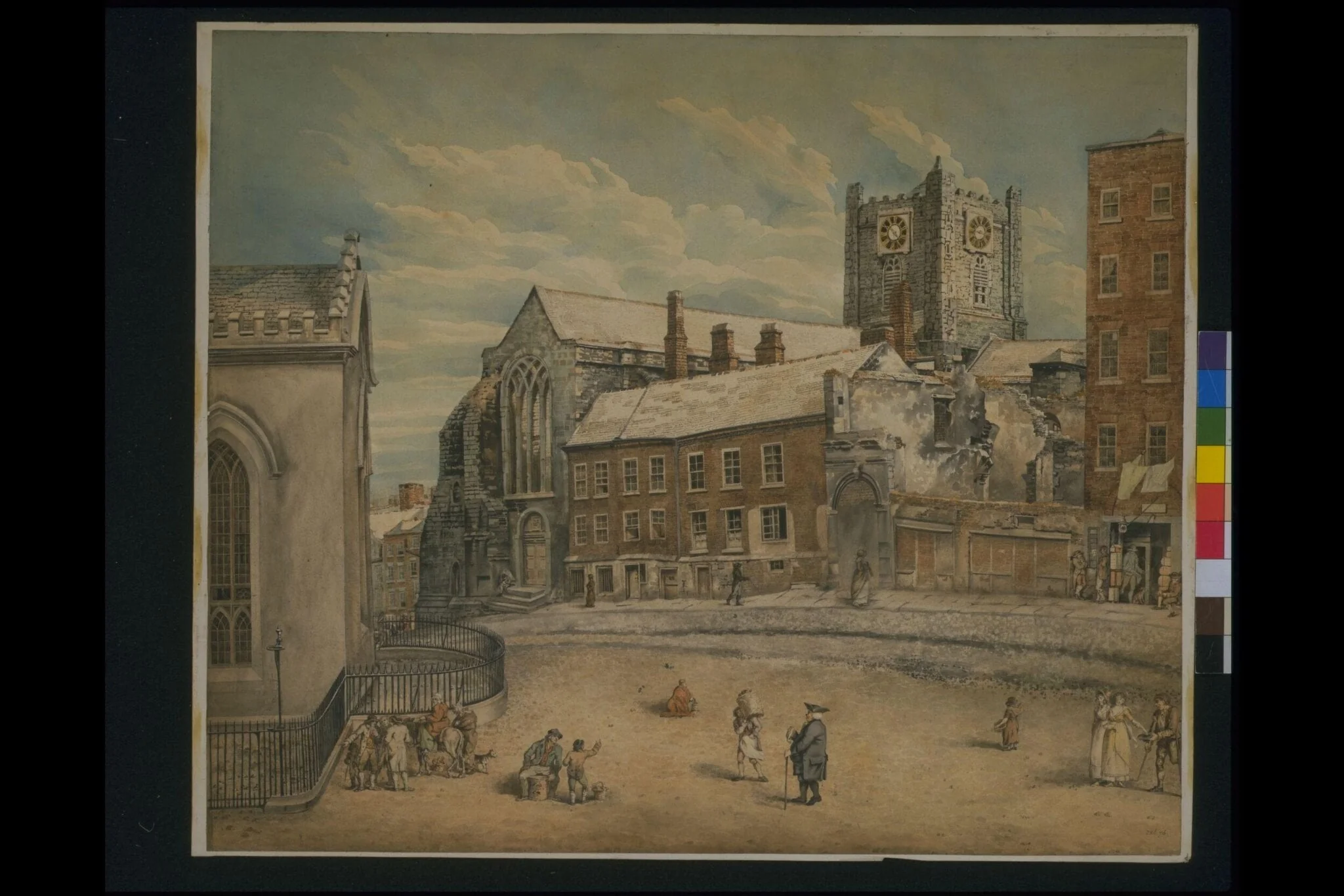 South view of Christ Church, Dublin, detail