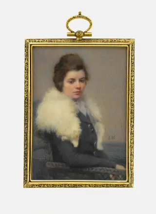 The Girl with White Fur, by Julie Kahle, unspecified, 1920