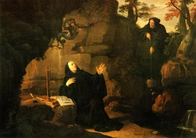 Saint Benedict fed by friar Romanus, detail