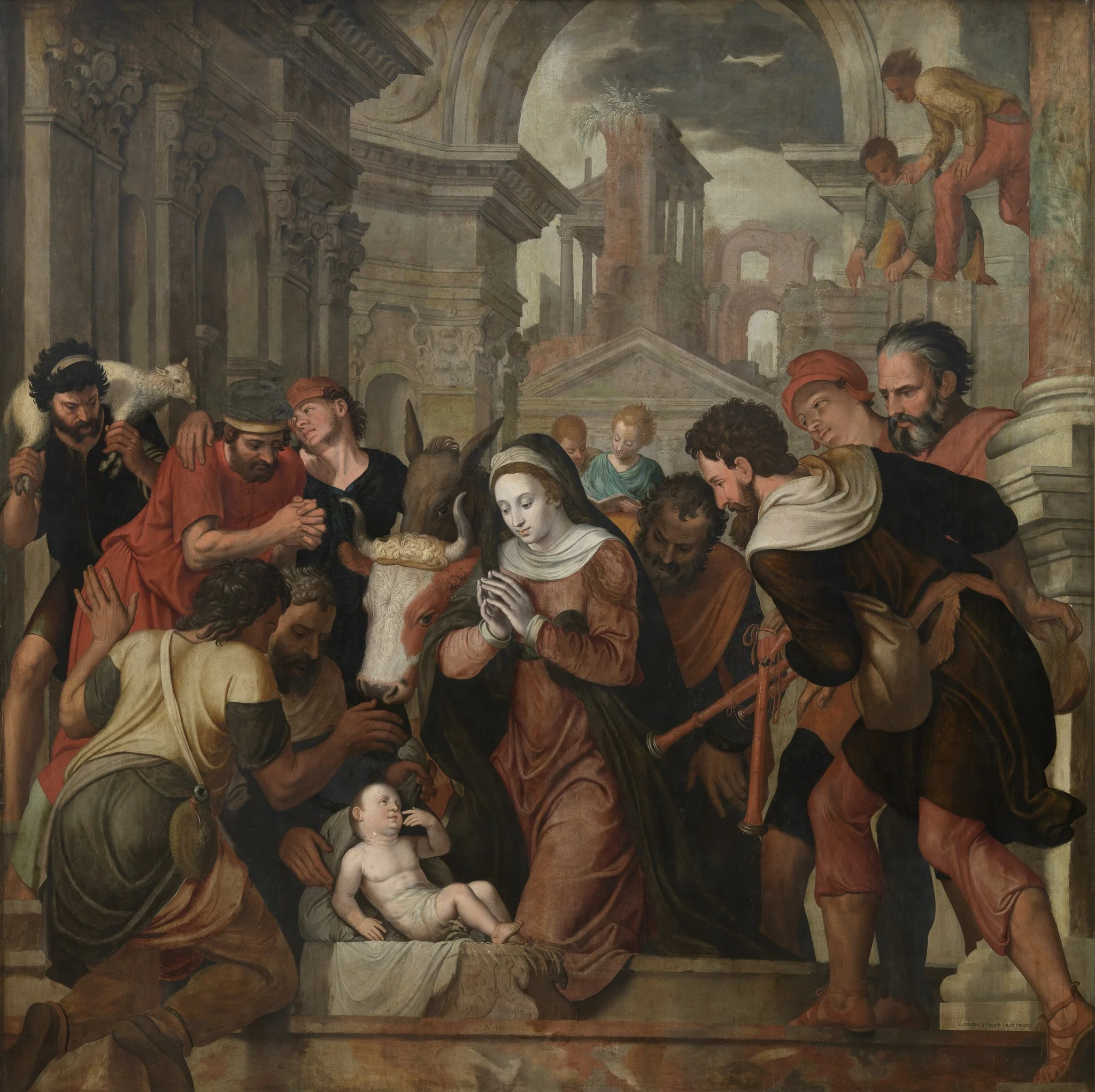The Adoration of the Shepherds, detail