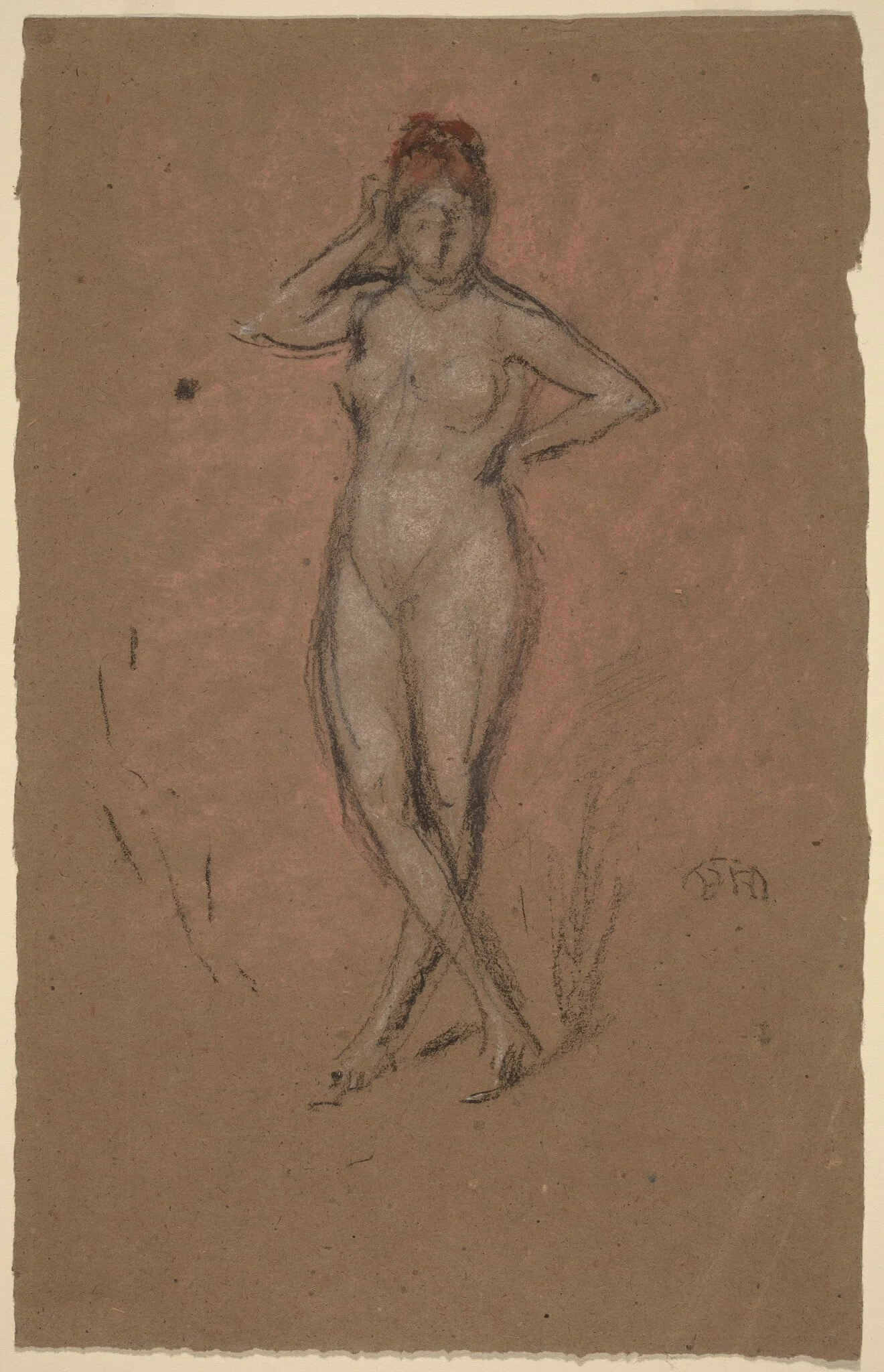 Nude Standing with Legs Crossed, detail