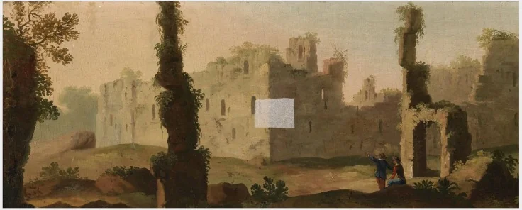 Capriccio with Sant'Agnese fuori le Mura and San Constanza, Rome, detail