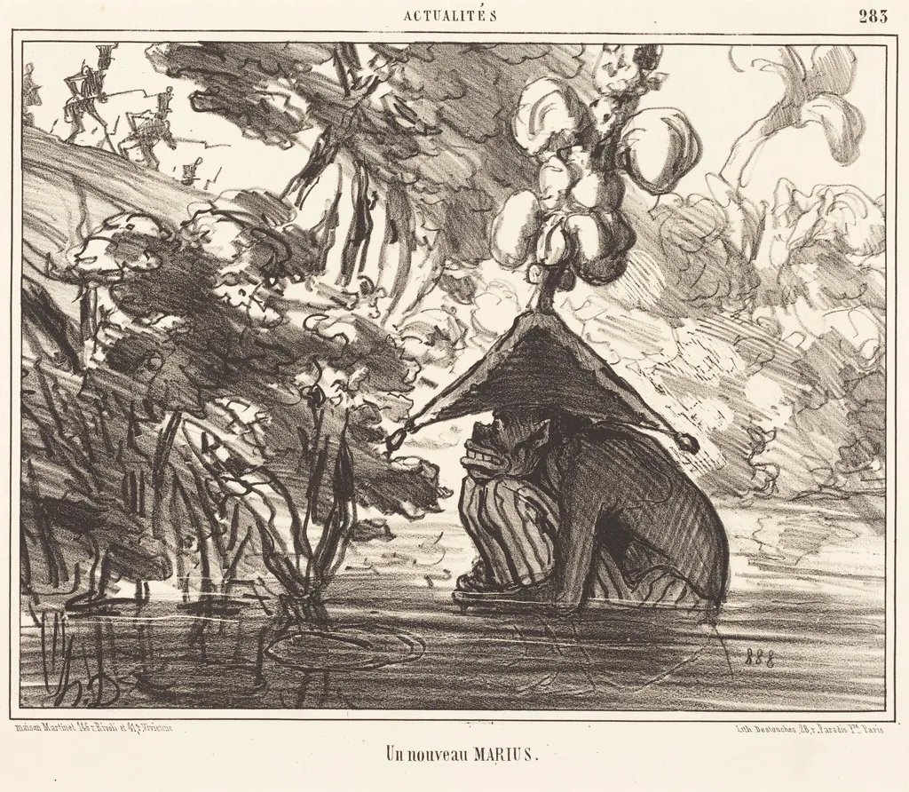 Un nouveau marius, by Honoré Daumier, ink, 1856