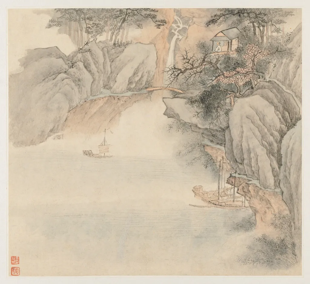 Album of Landscapes: Leaf 4, by Wang Gai, unspecified, 1689