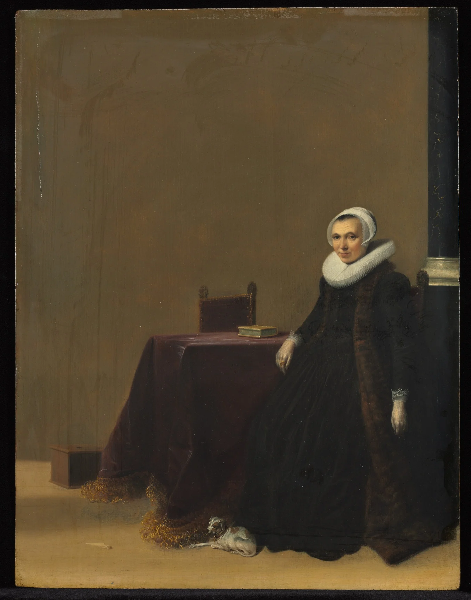 Portrait of a Woman with a Dog, detail