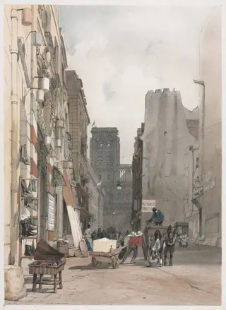 Picturesque Architecture in Paris, Ghent, Antwerp, Rouen:  Nôtre Dame, Paris, by Thomas Shotter Boys, 1839