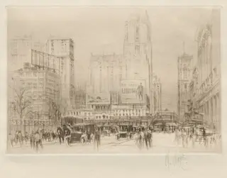 Forty-second Street NY, by William Walcot, 1923