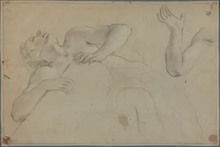 Satyr Leaning on a Column, by Anton Domenico Gabbiani, chalk, 1689