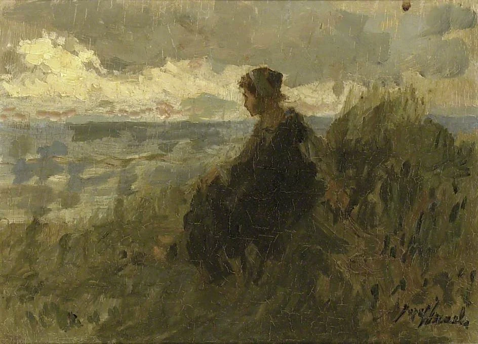 A Fishergirl on a Dune, knitting, detail