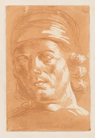 Head of a Man, by Charles-Paul-Jean-Baptiste de Bourgevin Vialart de Saint-Morys, ink, 1785