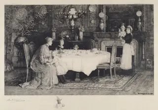 Infantry in Arms, by William H. Lippincott, ink, 1887