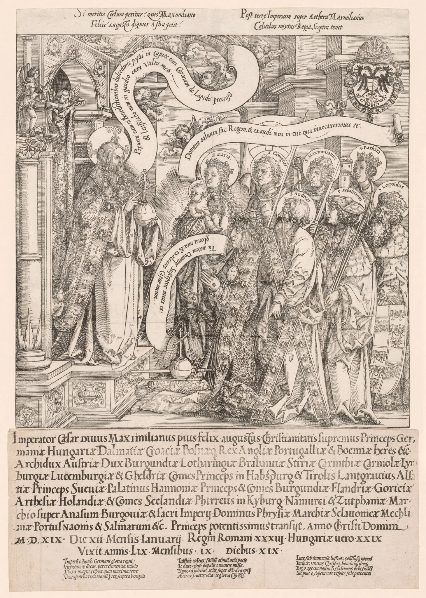 Maximilian Presented by His Patron Saints to the Almighty, detail
