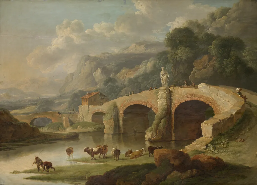 Italian Landscape, by Christian Wilhelm Ernst Dietrich, oil, 1617