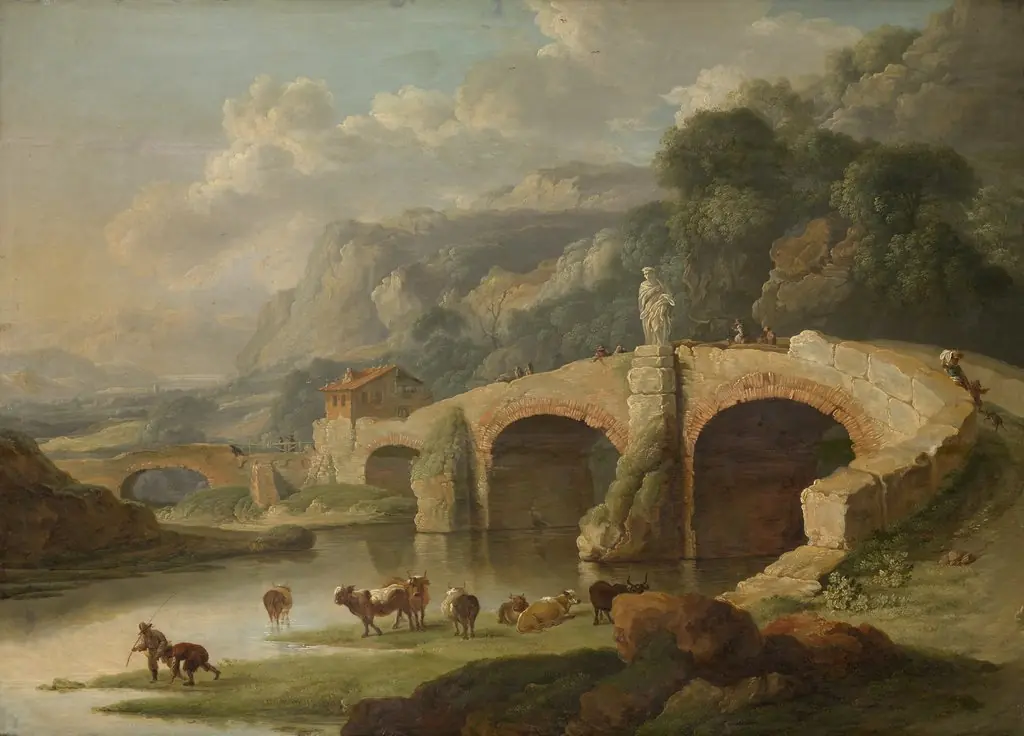 Italian Landscape, by Christian Wilhelm Ernst Dietrich, oil, 1617