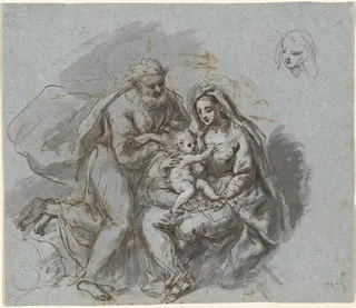The Holy Family, by Bartholomäus Ignaz Weiss, ink, 1774