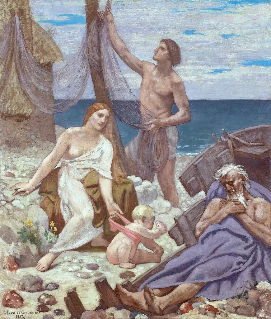 The Fisherman's Family, by Pierre Puvis de Chavannes, oil, 1894