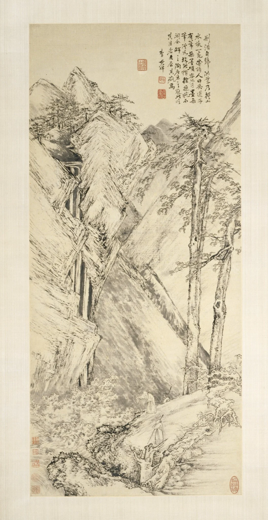 Landscape after Jing Hao and Guan Tong, detail