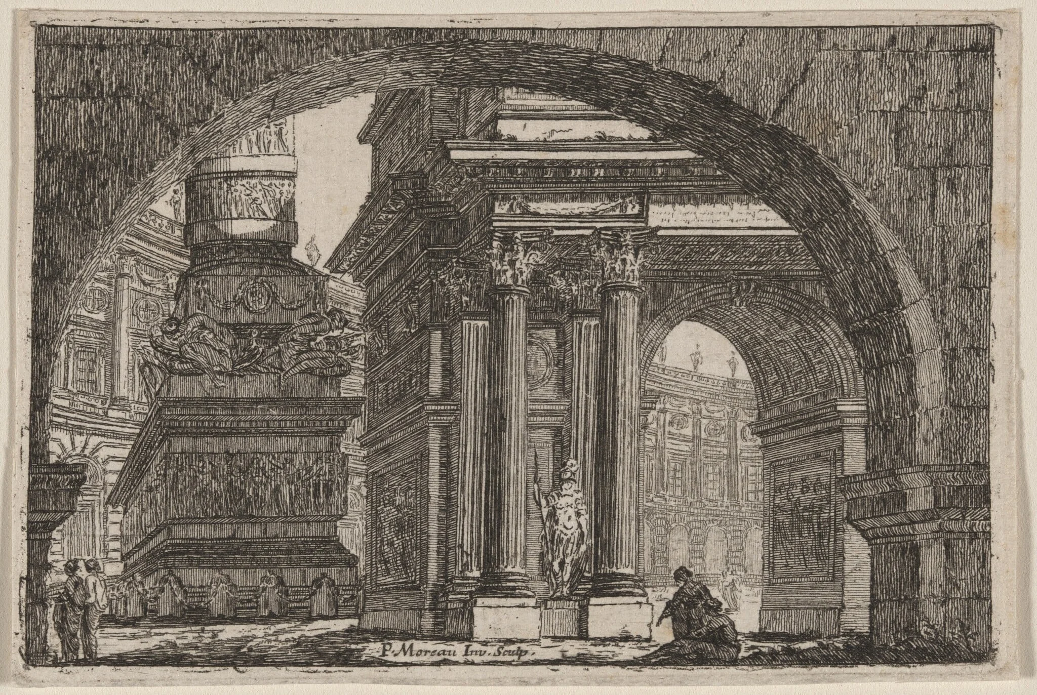 Ancient Forum Seen Beneath an Arch, detail