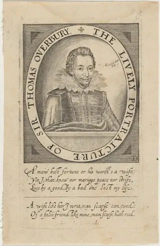 Sir Thomas Overbury, by Simon van de Passe, ink, 1621