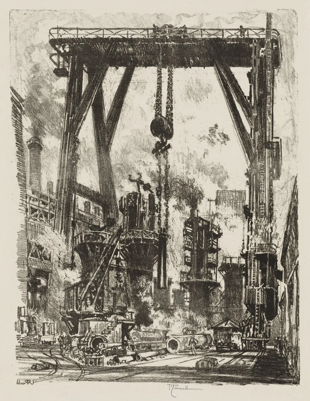 English War Work:  The Old Gun Pit, by Joseph Pennell, 1916