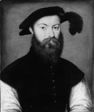 Portrait of a Man with a Black-Plumed Hat, by Corneille de Lyon, oil, 1535
