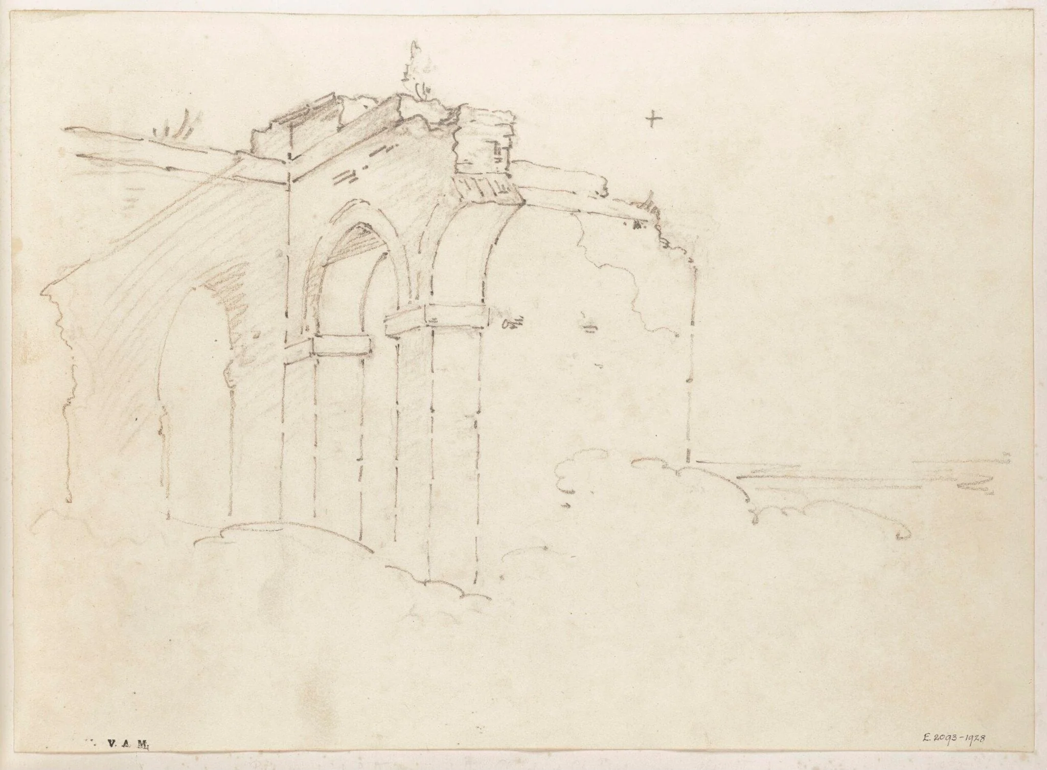 Ruins of an arcaded building, detail