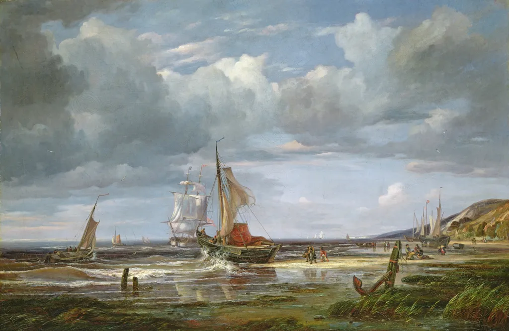 The Elbe at Blankenese, by Adolph Friedrich Vollmer, oil, 1844