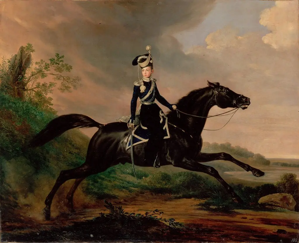 Equestrian Portrait of Grand Prince Alexander Nikolayevich, by Franz Krüger, oil, 1832