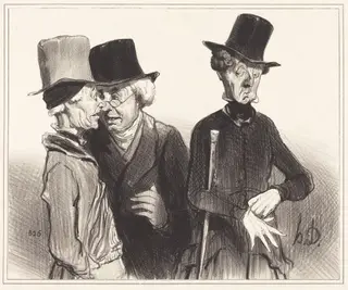Voila! t'es devenu rentier, moi médecin, lui..., by Honoré Daumier, ink, 1841