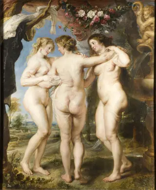 The Three Graces, by Peter Paul Rubens, oil, 1630