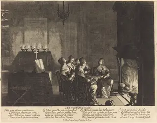 Les Vierges sages, Nul vain objet..., by Abraham Bosse, ink, 1639