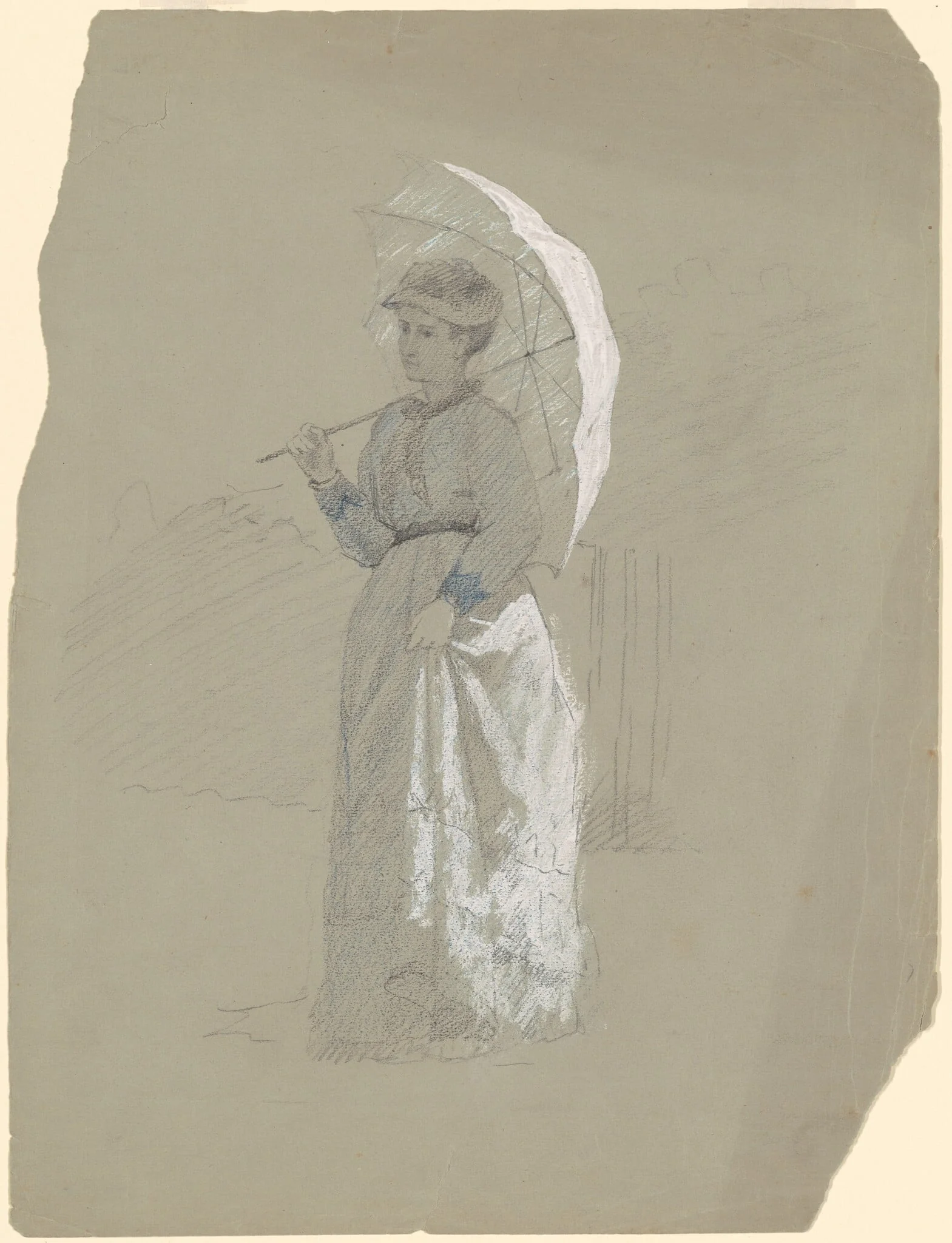 Woman with Parasol, detail