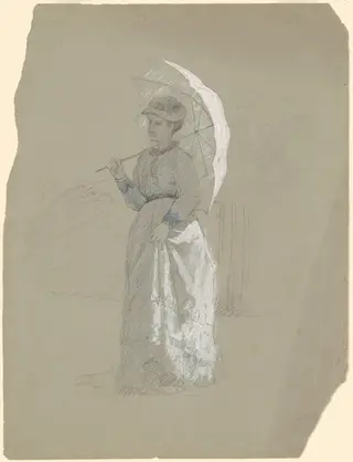 Woman with Parasol, by Perry, Enoch Wood, Jr., gouache, 1870