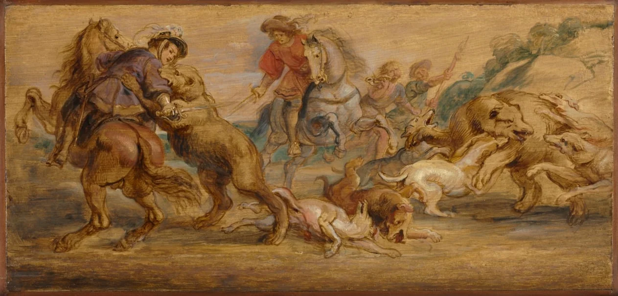 Study for "The Bear Hunt" (for the Alcázar, Madrid), detail